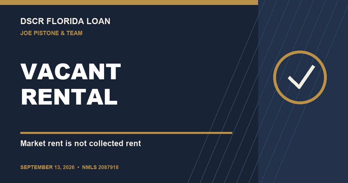 Vacant rental: market rent is not collected rent